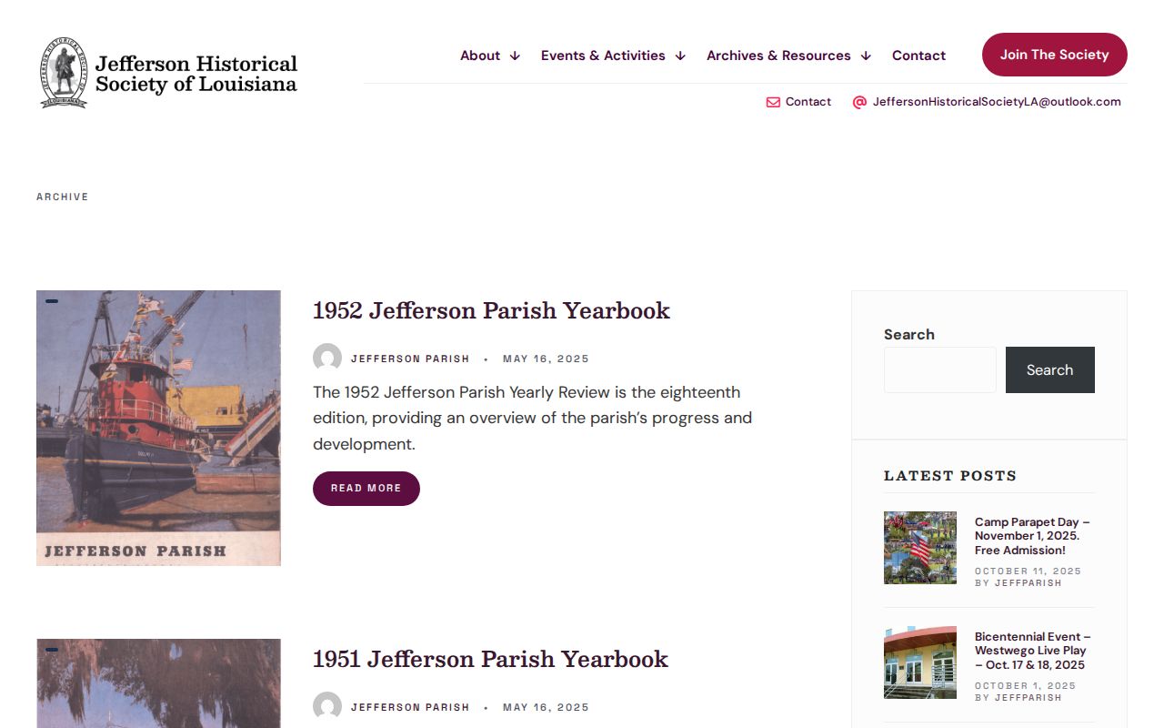 Jefferson Historical Society digitized yearly reviews used for early Terrytown address history