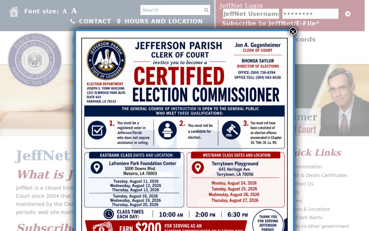 Terrytown residents directory JeffNet records coverage