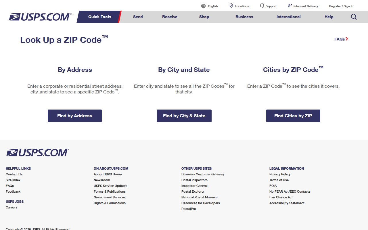USPS ZIP Code Lookup used to verify a Terrytown address